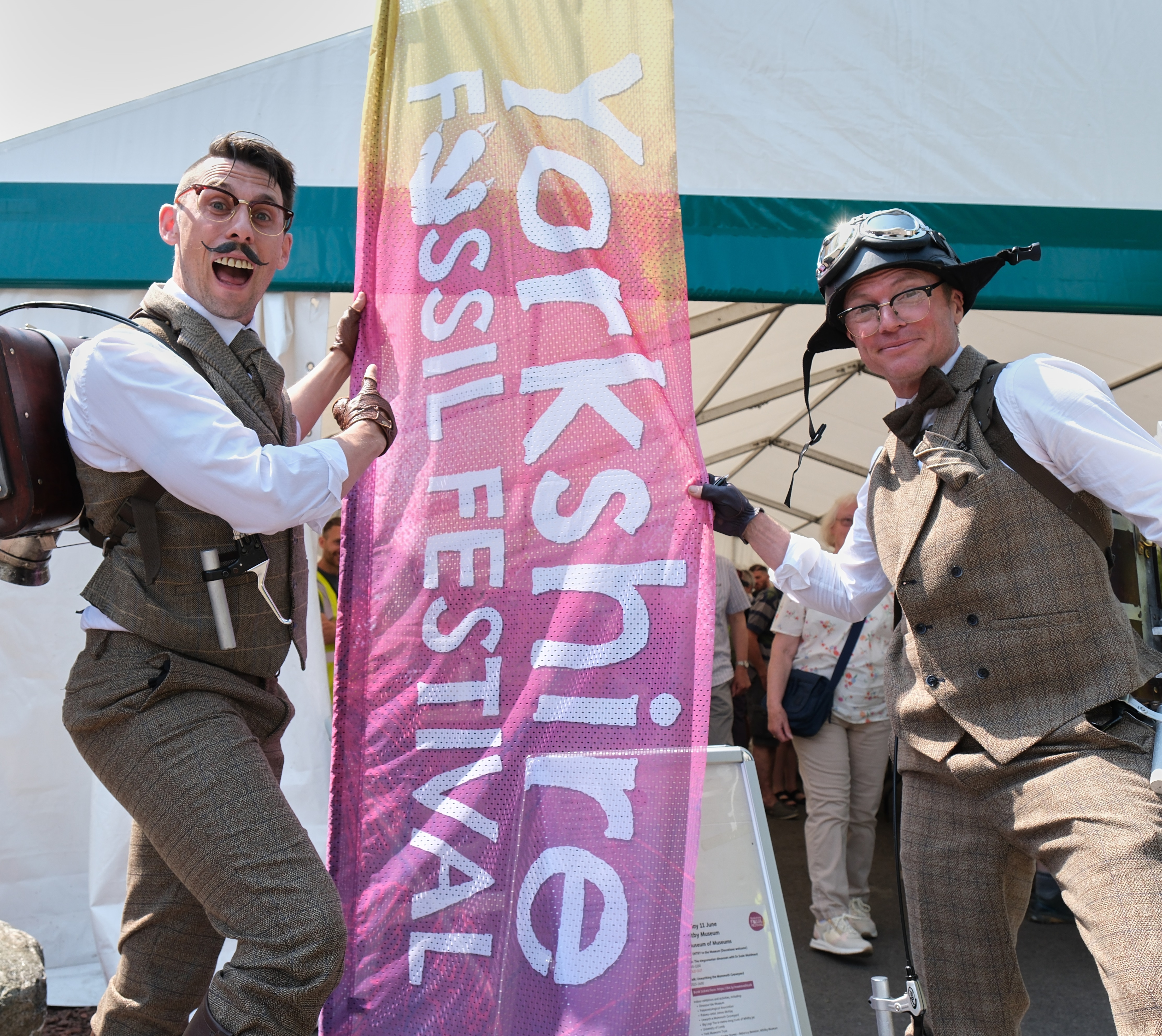 Performers with the YFF banner